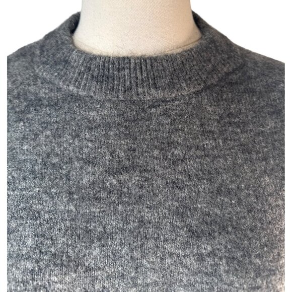 ZARA Small Gray Wool Blend Crewneck Sweater - Picture 5 of 14